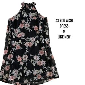 As U Wish Black and Pink Floral Dress